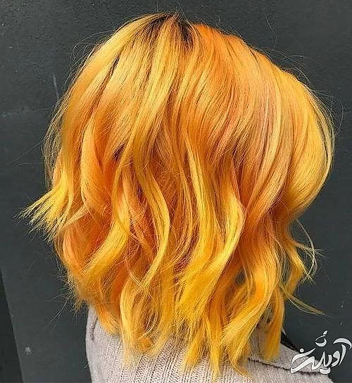 رنگ مو فانتزی جدید و جذاب رنگ و مش نارنجی